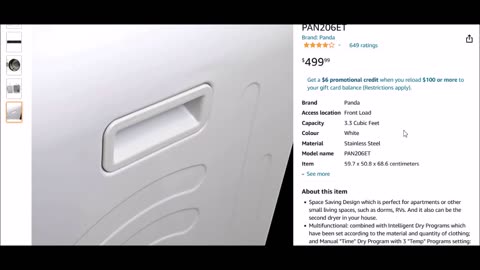 120 volt Panda Portable Compact Cloth Dryer 13.2lbs Capacity