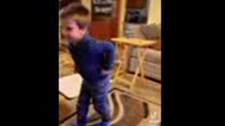 Toddler dancing to horrible music