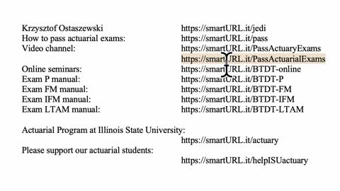 Exam FM exercise for March 18, 2022