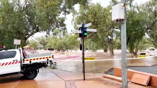 Australia's Todd River swells after record rainfall
