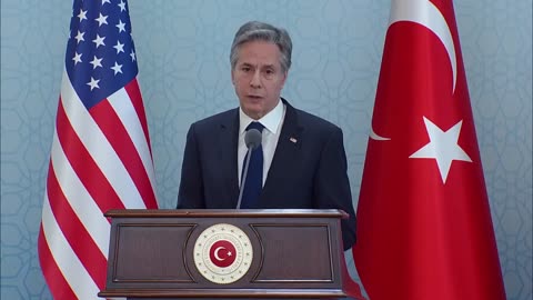 Antony Blinken and Turkish foreign minister hold press conference over US earthquake aid