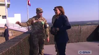 Kamala Gets Trolled My Soldier While Observing Korean DMZ