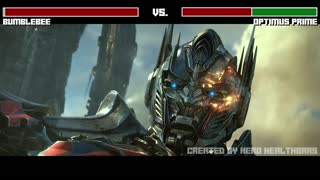 Bumblebee vs. Nemesis Prime fight WITH HEALTHBARS _ HD _ Transformers_ The Last Knight