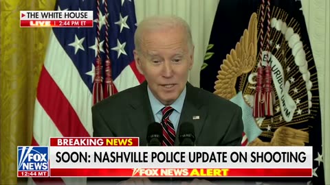 Fox News cuts to Joe Biden expecting him to speak on the Nashville shooting, but he talks about ice cream