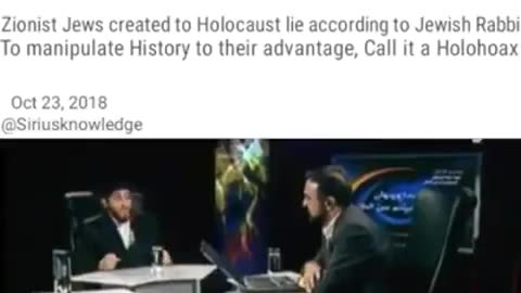 Rabbi: Holocaust is a fraud created by Zionists to manipulate & destroy Western societies.