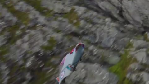 "I came from afar to make an appointment with you" Extreme sports wing suit flight