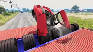 Cars vs Spinning Tire Speed Bump – BeamNG.Drive