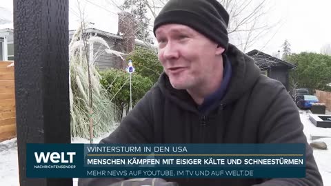 WINTERSTURM IN DEN USA sorgt für Chaos an Weihnachten - Menschen kämpfen mit eisiger Kälte