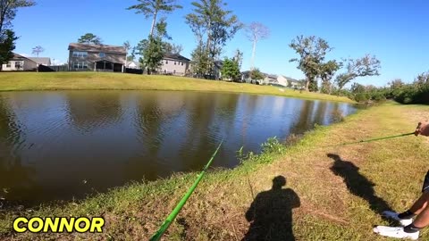 Fishing for GIANT Bass in HIDDEN Ponds (Bank Fishing)