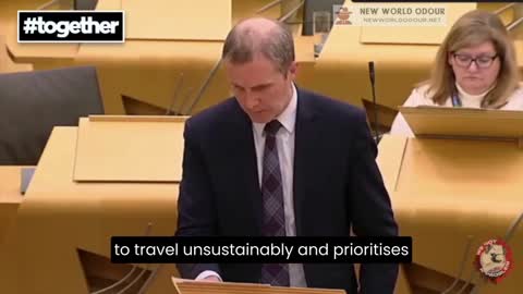 Scottish government plans cuts road travel and to end travel in private vehicles.