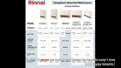 Rinnai EX17CTP Space #Heater Wall Furnace Direct-Overview