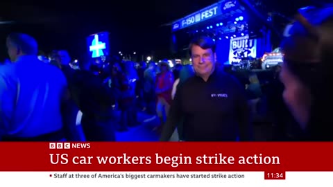 US car worker strikes_ 10_000 people walk out at General Motors_ Ford and Stellantis - BBC News