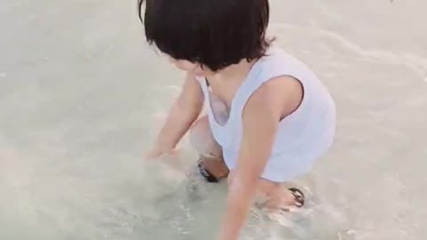 very happy #subscribe #shorts #cute #beach #baby