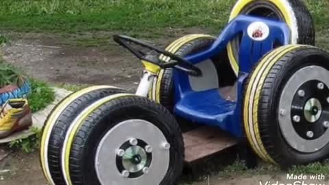 creative way to use old tyres into garden decoration