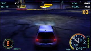 NFS Underground Rivals - Drift Attack Event 9 Silver Difficulty(PPSSP HD)