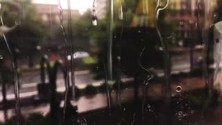 Rain in the City - Thunderstorm and Traffic Sounds ASMR (Sleep, Study, Relaxation)