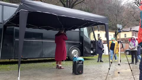 Frauen Bustour Demo in Miltenberg mit Eva Rosen am 23.12.2020