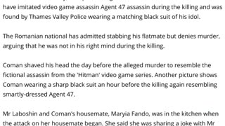 Killer Dressed As The Assassin From Video Game Hitman The Night He Stabbed His Flatmate To Death