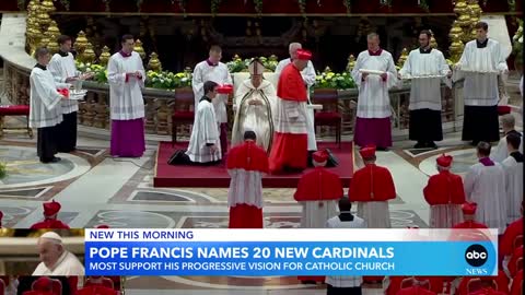 Pope Francis names 20 new cardinals to Catholic Church GMA