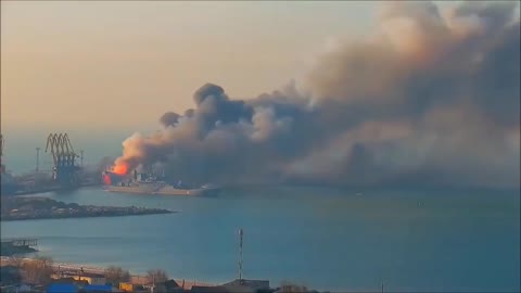 Russian Landing Ships Explodes After Ukrainian Missile Strike In Berdyansk Port