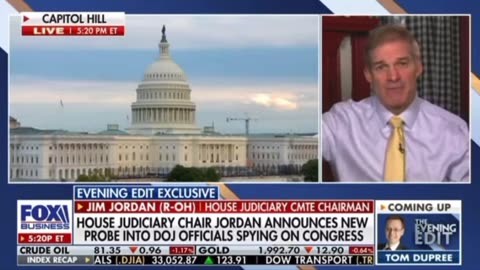 Rep Jim Jordan opens investigation into DOJ spying on Congress