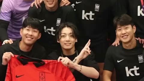 Jungkook conociendo al equipo de Corea #bts #army