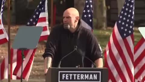 Fetterman: Biden is 'Sedition-Free'. Flags Litterally Fall Over. 😆