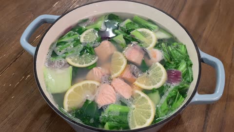 Salmon Soup with Homegrown Vegetables