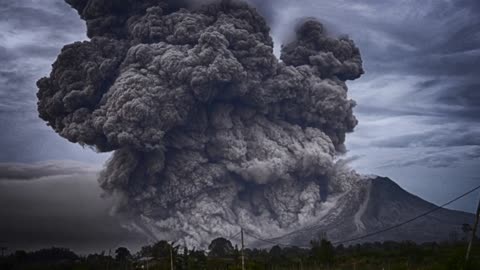 the sound of a volcanic eruption erupting