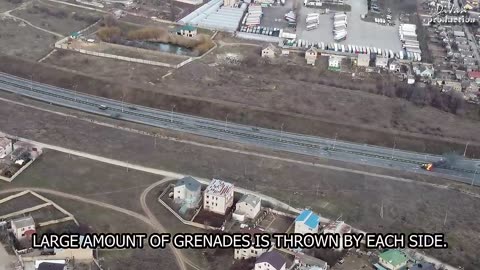 Drone footage from the Ukraine War in Kherson depicts fierce close combat