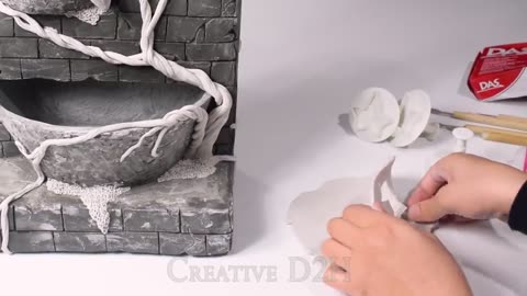 Interior Cement Waterfall || Handmade Concrete Tabletop Waterfall Fountain