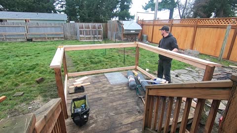 Backyard Deck Railing and Dog Run