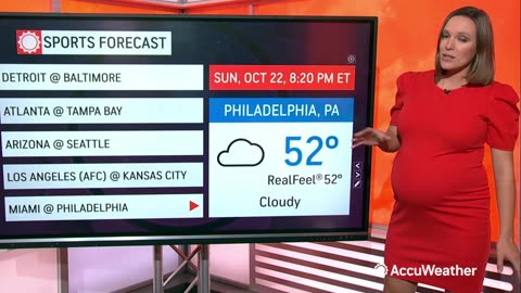 Pregnant Blonde MILF Melissa's NFL Sunday weather forecast (10/20/23)