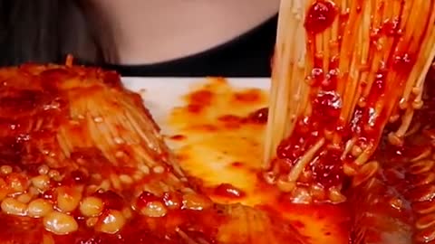 Spicy Enoki Mushrooms, Octopus #zoeyasmr #zoeymukbang #bigbites #mukbang #asmr #food #먹방 #틱톡푸드 #spic