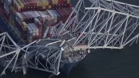 Breaking Container ship striking Baltimore Bridge Gantry insane.