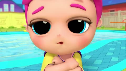 No no Swimming pool game little angel song kids cartoon.