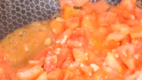 Tomato noodle soup with a rich soup