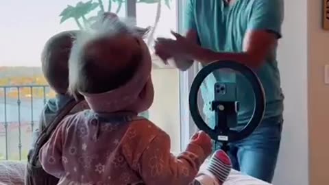Cute Babies Shooting WIth Dad