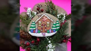 amazing and attractive Christmas stone rock painting ideas