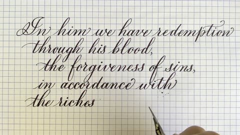 Calligraphy Handwriting Ephesians 1:7