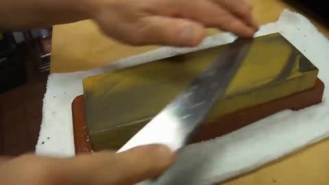 How to sharpen sushi knife !