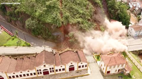 Landslide Destroys Historic Mansion in Ouro Preto, Brazil