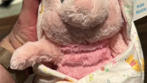 Disney Parks Baby Piglet in a Hoodie Pouch Blanket Plush Doll #shorts