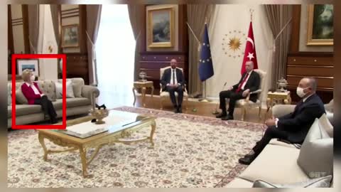 WATCH: EU chief snubbed during visit with Turkish president