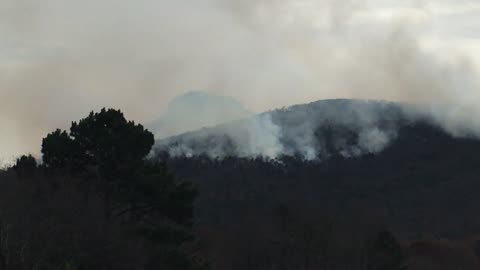 The fire on Pilot Mountain, N.C.