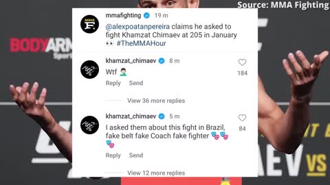 Alex Pereira reveals Khamzat Chimaev turned down fight offer for UFC 283