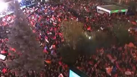 Thousands of Erdogan supporters await election results in Ankara
