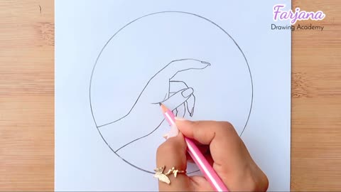 Easy Drawing Tutorial -- How to draw A butterfly sitting on a finger -- Pencil Sketch for beginners