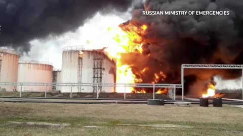 Moscow says Ukraine hit fuel depot inside Russia