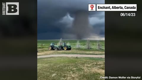 TWISTER! Canadian Man Captures MASSIVE Funnel Cloud Footage